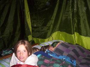 kids in tent